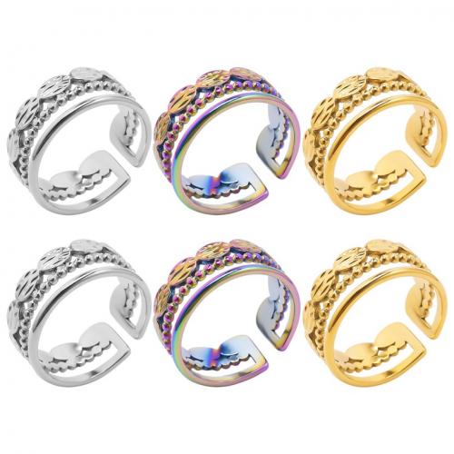 Stainless Steel Finger Ring, 304 Stainless Steel, Vacuum Ion Plating, fashion jewelry & Unisex & hollow, more colors for choice, 8mm, US Ring Size:8, Sold By PC
