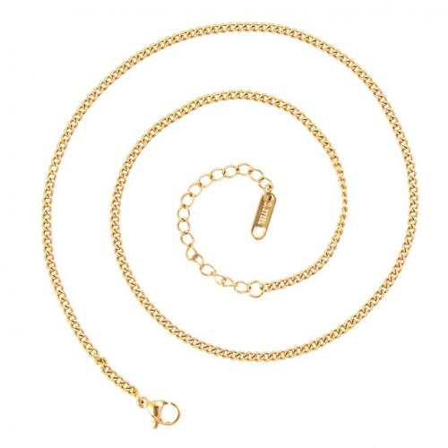 Stainless Steel Chain Necklace 304 Stainless Steel with 5cm extender chain Vacuum Ion Plating fashion jewelry & Unisex 3mm Length Approx 40 cm Sold By PC