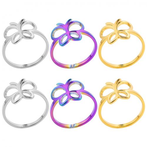Stainless Steel Finger Ring, 304 Stainless Steel, Butterfly, Vacuum Ion Plating, fashion jewelry & Unisex & hollow, more colors for choice, 13mm, US Ring Size:8, Sold By PC