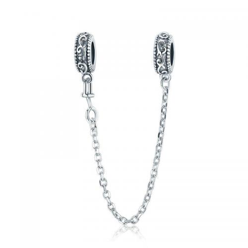 925 Sterling Silver European Safety Chain DIY nickel lead & cadmium free 61mm Sold By PC