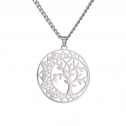 Titanium Steel Necklace Tree plated fashion jewelry & for woman & hollow Length 50 cm Sold By PC