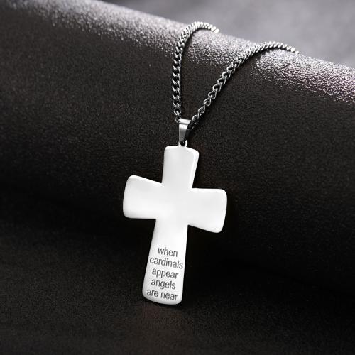 Titanstahl Halskette, Kreuz, plattiert, Modeschmuck & für den Menschen, keine, Länge:60 cm, verkauft von PC