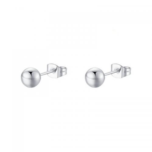 316L Stainless Steel Stud Earring Round Vacuum Ion Plating & for woman Sold By Pair