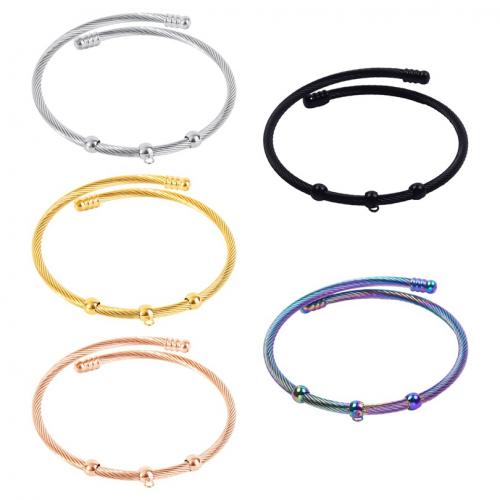 Stainless Steel Bangle, 304 Stainless Steel, Vacuum Ion Plating, Adjustable & fashion jewelry & Unisex, more colors for choice, 3mm, Inner Diameter:Approx 55mm, Sold By PC