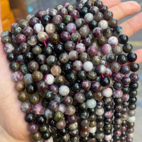 Gemstone Jewelry Beads Tourmaline Round DIY mixed colors Sold By Strand