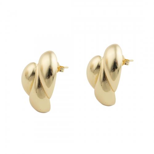 Brass Stud Earring, irregular, high quality plated, fashion jewelry & for woman, nickel, lead & cadmium free, 24.50x16.50x16.50mm, Sold By Pair