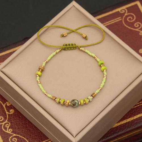 Gemstone Armbånd, Natursten, med Seedbead, Justerbar & mode smykker & for kvinde, flere farver til valg, Længde Ca. 25 cm, Solgt af PC