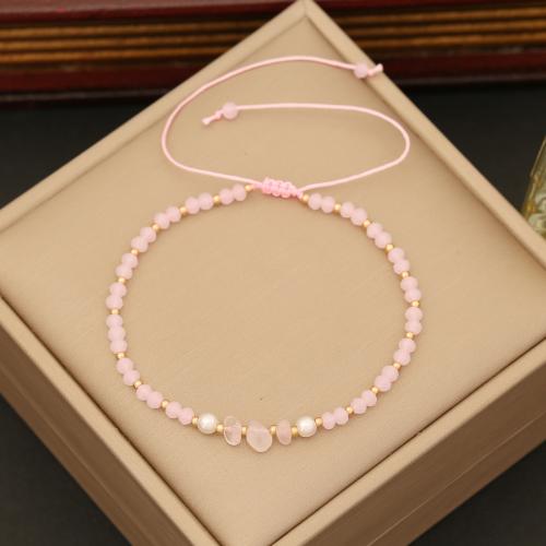 Crystal Bracelets, with Natural Stone, handmade, Adjustable & fashion jewelry & for woman, more colors for choice, Length:Approx 30 cm, Sold By PC