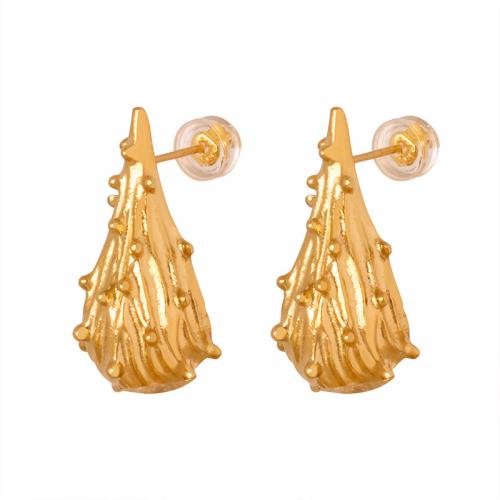 Boucle d'oreille Acier Titane, bijoux de mode & pour femme, plus de couleurs à choisir, 25x12mm, Vendu par paire