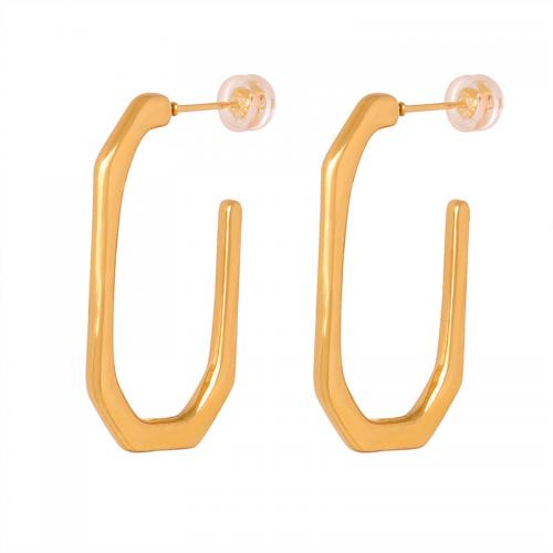 Titanium Steel  Earring, Vacuum Ion Plating, fashion jewelry & for woman, more colors for choice, 16x33mm, Sold By Pair