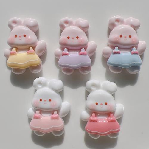 Mobile Phone DIY Decoration, Resin, Rabbit, more colors for choice, 21x38mm, 10PCs/Bag, Sold By Bag