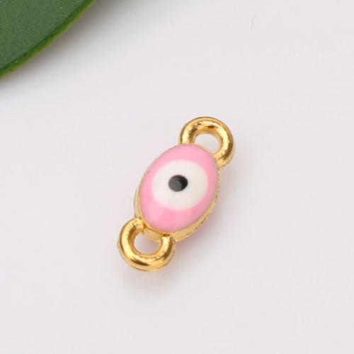 Evil Eye Connector Zinc Alloy gold color plated double-sided enamel & DIY & 1/1 loop nickel lead & cadmium free Approx Sold By Bag