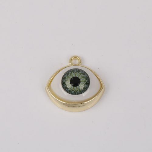 Evil Eye Pendants Zinc Alloy plated DIY & enamel nickel lead & cadmium free Sold By Bag