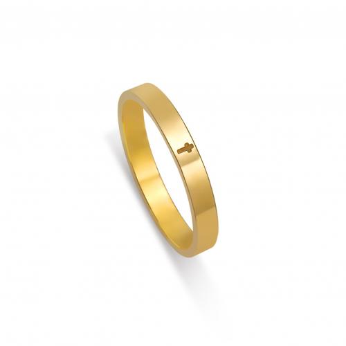 Titanium Čelik Finger Ring, Krug, pozlaćen, modni nakit & različite veličine za izbor & za žene, više boja za izbor, Prodano By PC