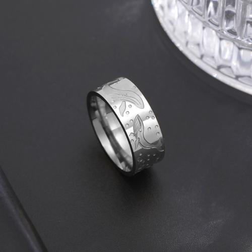 Titanium Steel Finger Ring Round plated fashion jewelry & for woman Sold By PC