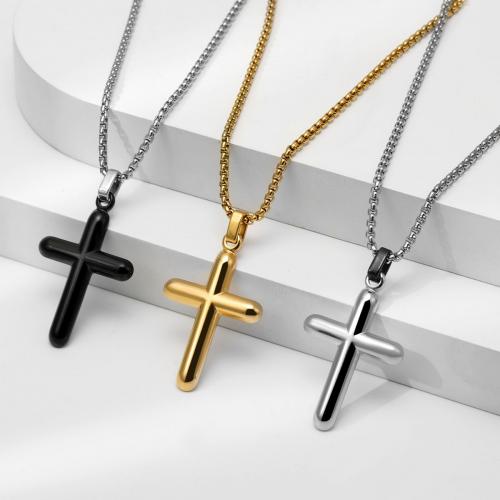 Stainless Steel Jewelry Necklace 304 Stainless Steel with 5CM extender chain Cross plated fashion jewelry & for woman Length 45 cm Sold By PC