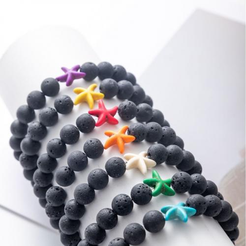 Gemstone Armbånd, Lava, mode smykker & Unisex, flere farver til valg, Længde 19 cm, Solgt af PC