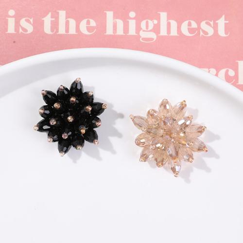 Hair Accessories DIY Findings, Crystal, with Tibetan Style, Flower, more colors for choice, 27mm, Sold By PC