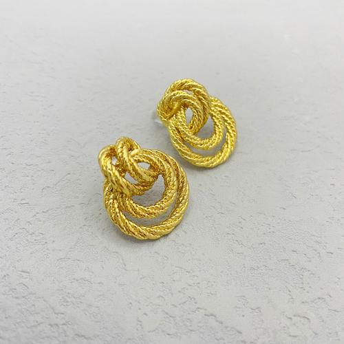 Brass Stud Earring, 18K gold plated, fashion jewelry & for woman & hollow, nickel, lead & cadmium free, 24x28mm, Sold By Pair