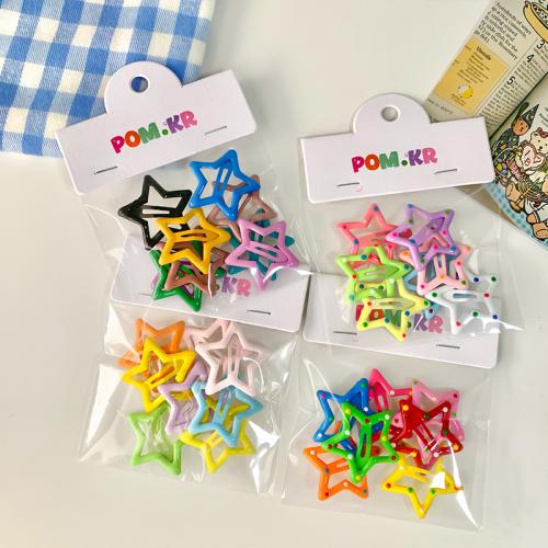 Hair Snap Clips Zinc Alloy Star handmade Girl & hollow nickel lead & cadmium free Sold By Bag