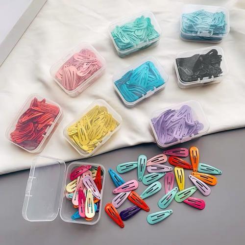 Hair Snap Clips, Tibetan Style, Teardrop, stoving varnish, Girl, more colors for choice, nickel, lead & cadmium free, 30mm, Approx 50PCs/Box, Sold By Box