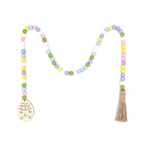 Easter decoration, Hemu Beads, with Linen, multifunctional, multi-colored, about 1.2 meters long, Sold By PC