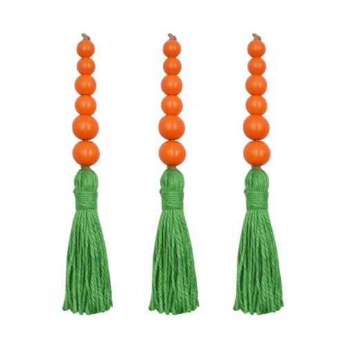 Easter decoration Hemu Beads with Linen handmade multifunctional orange Sold By PC
