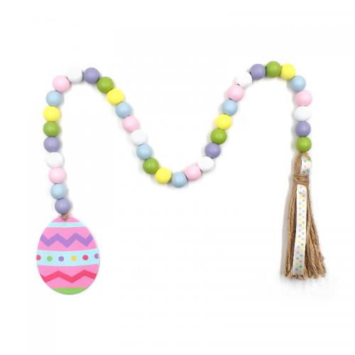 Easter decoration Hemu Beads with Linen handmade multifunctional multi-colored The total length is about 72CM Sold By PC