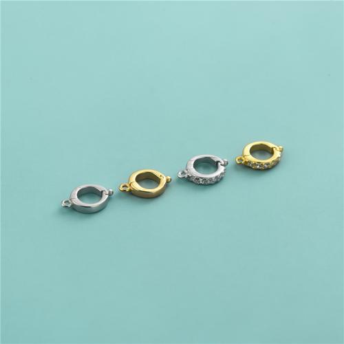 Bracelet en argent sterling, Argent sterling 925, beignet, Placage, DIY & pavé de micro zircon, plus de couleurs à choisir, 9.80x6mm, Diamètre intérieur:Environ 4.2mm, Vendu par PC