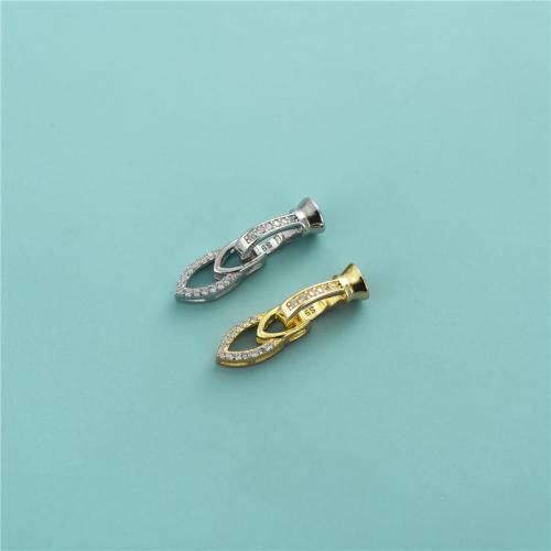 Bracelet en argent sterling, argent sterling 925, Placage, DIY & pavé de micro zircon, plus de couleurs à choisir, 23x5.50mm, Trou:Environ 1mm, Vendu par PC