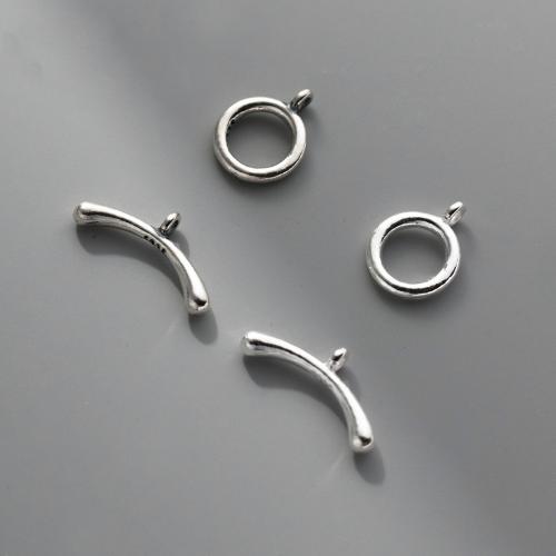 925 Sterling Silver Toggle Clasp DIY rod size round  length 10mm Approx 1.3mm Sold By Set