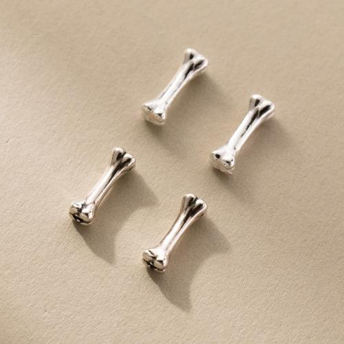925 Sterling Silber Perlen, 925er Sterling Silber, Knochen, DIY, keine, 12x4mm, Bohrung:ca. 1.3mm, verkauft von PC