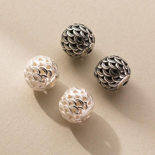 925 Sterling Silber Perlen, 925er Sterling Silber, rund, DIY, keine, 12mm, Bohrung:ca. 2.1mm, verkauft von PC