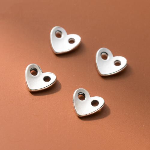 925 Sterling Silver Connectors Heart DIY Approx 2mm Sold By PC