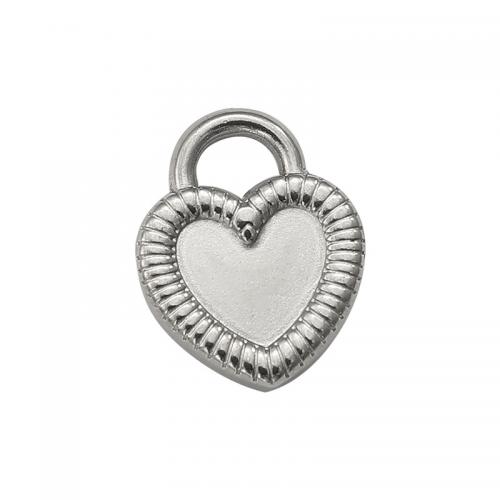 Stainless Steel Heart Pendants, 304 Stainless Steel, DIY & machine polishing, original color, nickel, lead & cadmium free, 14.20x18x3.40mm, Sold By PC