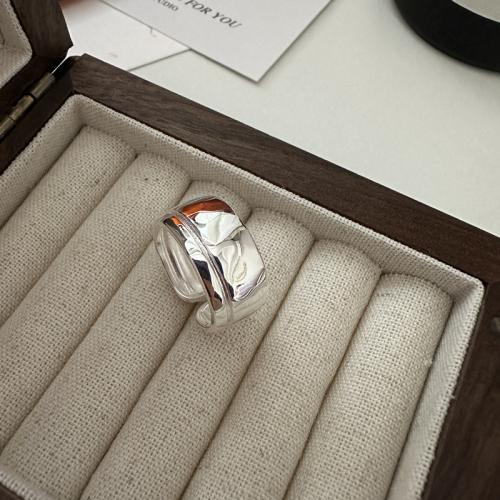 Ezüst ékszer Finger Ring, 925 ezüst, Állítható & divat ékszerek & a nő, nikkel, ólom és kadmium mentes, Méret:13, Által értékesített PC