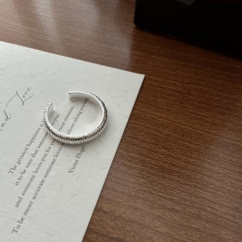 Solidny srebrny pierścień, 925 Srebro, obyty, Regulowane & biżuteria moda & dla kobiety, bez zawartości niklu, ołowiu i kadmu, 17.50mm, sprzedane przez PC