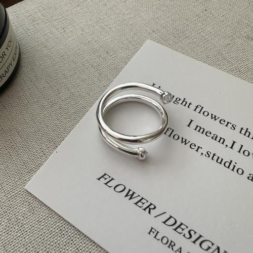 Solidny srebrny pierścień, 925 Srebro, obyty, Regulowane & biżuteria moda & dla kobiety, bez zawartości niklu, ołowiu i kadmu, rozmiar:14, sprzedane przez PC