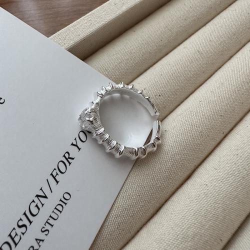 Solidny srebrny pierścień, 925 Srebro, obyty, Regulowane & biżuteria moda & dla kobiety, bez zawartości niklu, ołowiu i kadmu, 17.50mm, sprzedane przez PC