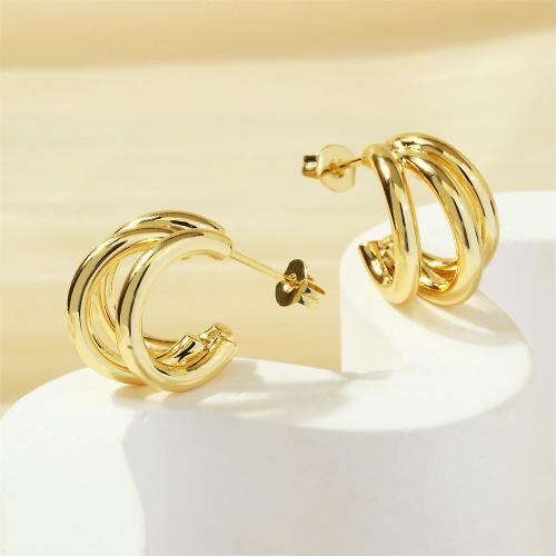 Titanium Steel  Earring, gold color plated, fashion jewelry & for woman, nickel, lead & cadmium free, 16x13mm, Sold By Pair