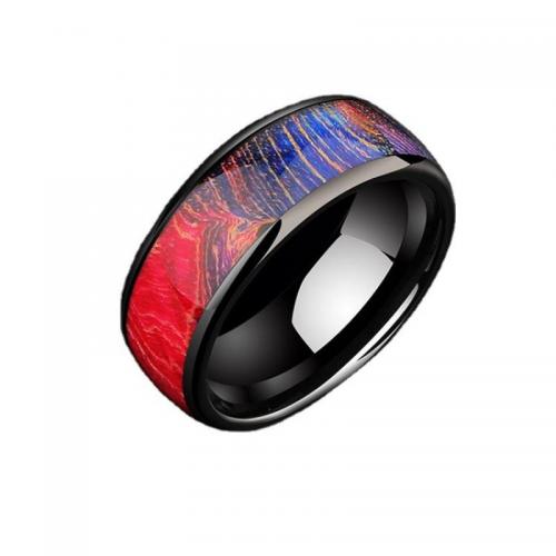 Вольфрамовое стальное кольцо для мужчин, Вольфрама сталь, ювелирные изделия моды & Мужская, черный, width 8.03mm, thickness 2.4mm, продается PC
