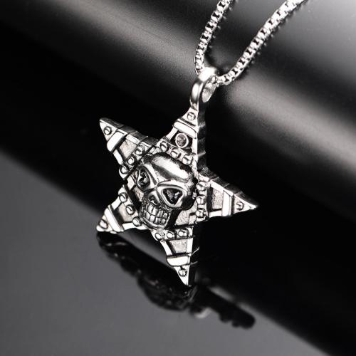 Titanium Steel Necklace Star polished fashion jewelry & for man original color Length Approx 60 cm Sold By PC