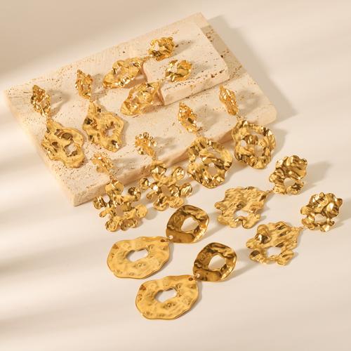 Edelstahl Tropfen Ohrring, 304 Edelstahl, 18K vergoldet, Modeschmuck & verschiedene Stile für Wahl & für Frau, goldfarben, verkauft von Paar