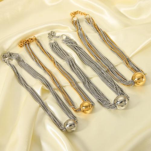 Stainless Steel Jewelry Necklace, 304 Stainless Steel, with 5cm extender chain, Vacuum Ion Plating, multilayer & different size for choice & for woman, more colors for choice, Length:Approx 44 cm, Sold By PC