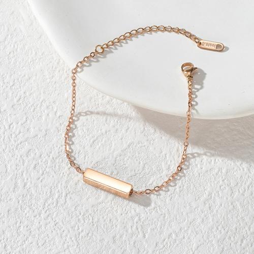 Stainless Steel Jewelry Bracelet 304 Stainless Steel with 5CM extender chain Rectangle plated fashion jewelry & for woman Length 16.5 cm Sold By PC