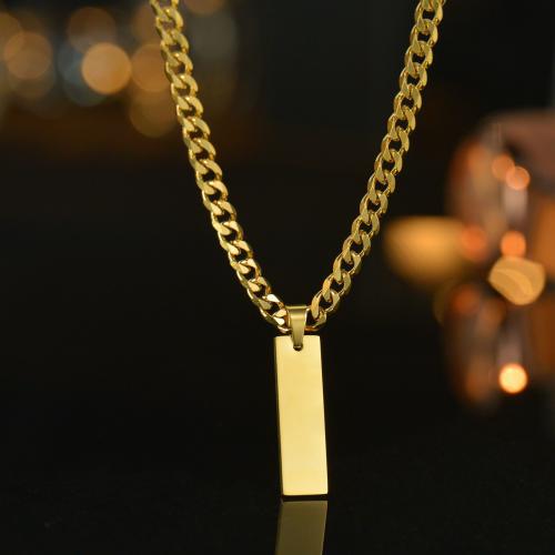 Titanium Steel Necklace, Rectangle, plated, different styles for choice & for woman & for man, more colors for choice, Sold By PC