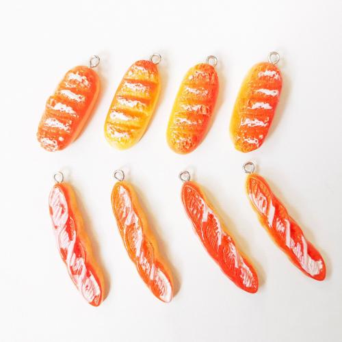 Resin Pendant, Bread, plated, DIY & different styles for choice, more colors for choice, nickel, lead & cadmium free, 100PCs/Bag, Sold By Bag