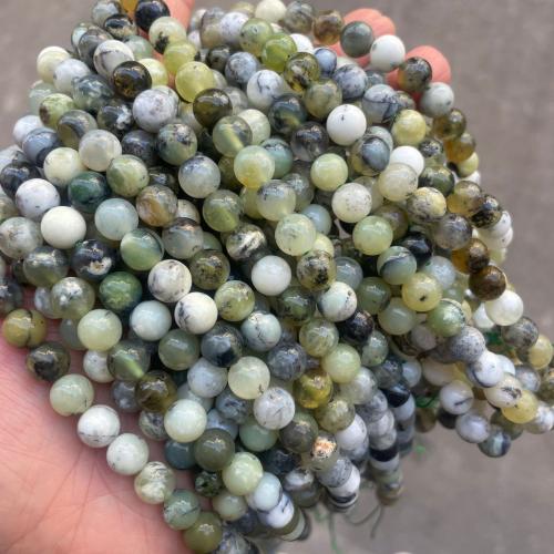 Gemstone Jewelry Beads, Green Opal, Round, DIY & different size for choice, mixed colors, Sold By Strand