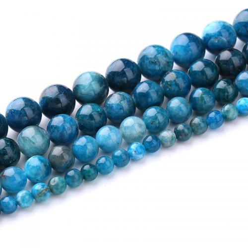 Gemstone Jewelry Beads, Apatites, Round, different grades for choice & DIY & different size for choice, blue, Sold By Strand