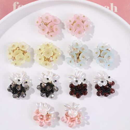 Hair Accessories DIY Findings, Acrylic, with Tibetan Style, Flower, more colors for choice, 26mm, Sold By PC